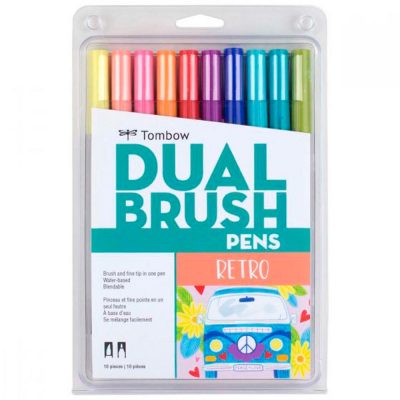 TOMBOW Set 10 Marcadores Dual Brush Pen Retro