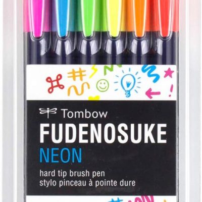 TOMBOW Marcadores Fudenosuke, 6 colores Neón