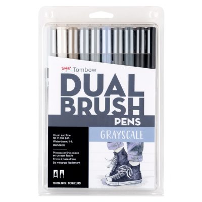 TOMBOW Set 10 marcadores Dual Brush Pen - Grayscale