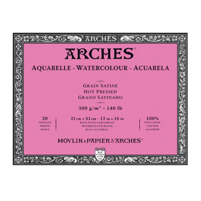 ARCHES Block de acuarela 31 x 41 cm 300 g/r, grano satinado