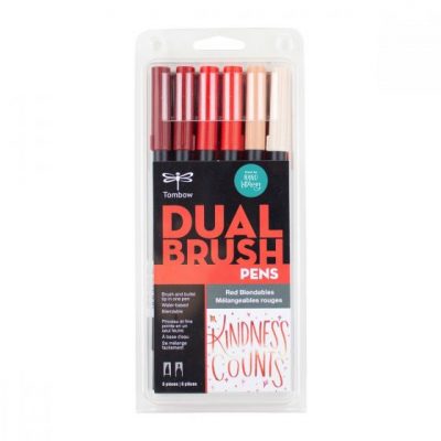 TOMBOW Set 6 marcadores ABT Dual Brush Pen – Red