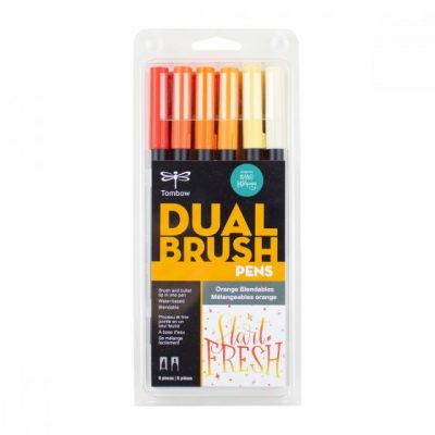 TOMBOW Set 6 marcadores ABT Dual Brush Pen – Orange