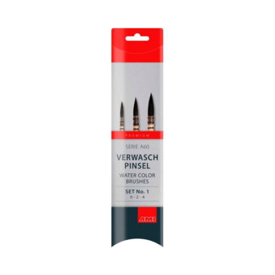 AMI Set pinceles acuarela tipo francés A60, 3 pcs