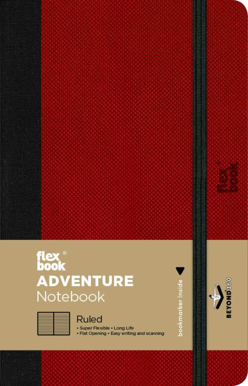 FLEXBOOK Libreta Adventure red 9 x 14 cm - línea