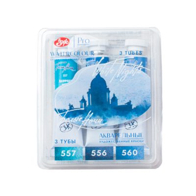 NEVSKAYA PALITRA Acuarelas White Nights “Midnight” Set 3 tubos 10 ml
