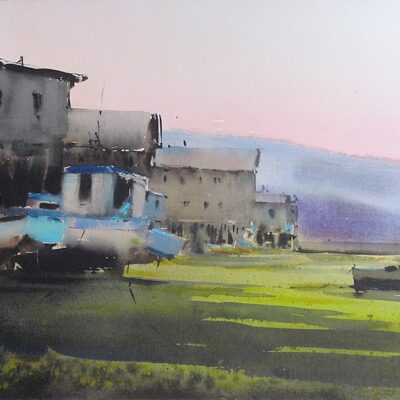 Print Cristian Diaz Mandiola, Mar ausente al atardecer, 21,5 x 35 cm