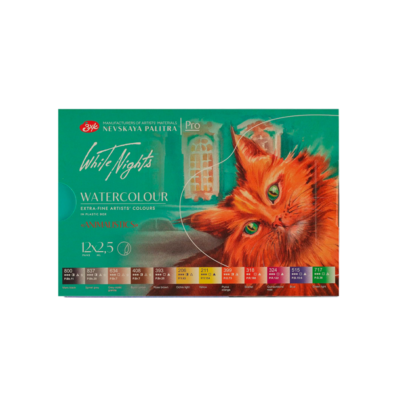 NEVSKAYA PALITRA Set Acuarelas White Nights 12 pans Animalistics