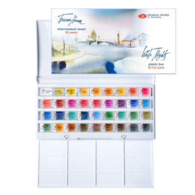NEVSKAYA PALITRA Set Acuarelas White Nights 36 pans