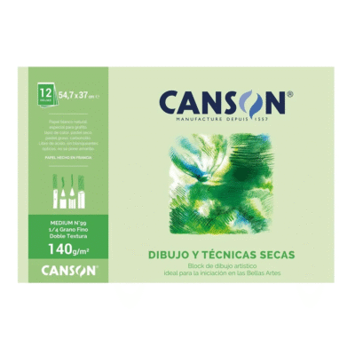 CANSON Block de dibujo 1/4 doble textura 140 g
