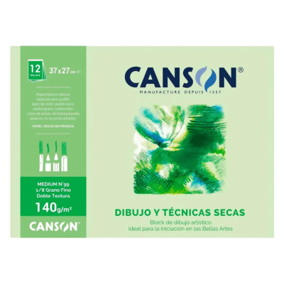 CANSON Block de dibujo 1/8 doble textura 140 g